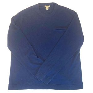 Men's Cashmere Sweater with Chest Pocket Blue White & Warren XL